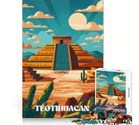 Ancient Teotihuacan for Adults 1000 Piece Jigsaw Puzzle Sharp Recall Calm Recreation Uniform Cut Festive Present (38x26cm)