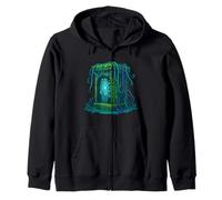 Ancient Terminal Digital Gate Concept Zip Hoodie