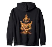 Ancient Thailand Yaksha Demon with Temple Spirit Zip Hoodie