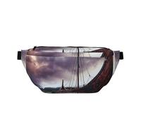 Ancient Times Boat Printed Fanny Pack Waist Bag for Men Women, Adjustable Bumbags Hip Bum Bag Travel Crossbody Bags Sports Running Hiking Belt Bag