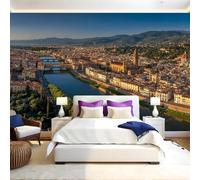 Ancient Town Wall Mural Urban Buildings Along The River Photo Poster Mural Wallpaper Non-Woven Premium Art Print Living Room Bedroom Nursery TV Background Home Decor 300 x 210cm
