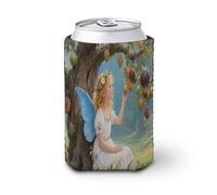 Ancient Tree Flower Fairy Can Cooler Sleeve Personalized Collapsible Insulated Can Cooler Drink Holder Standard Reusable Neoprene Insulated Can Sleeve for Cold Beverages Hot Drink