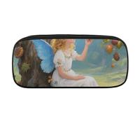 Ancient Tree Flower Fairy Pencil Case Waterproof Leather Pencil Pouch Multi-purpose Aesthetic Makeup Bag Cute Pen Bag Large Cosmetic Bag for Office Stationery, Travel