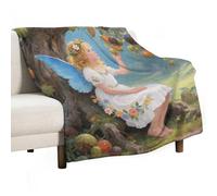 Ancient Tree Flower Fairy Soft Throw Blanket for Couch Lightweight Flannel Blanket for Sofa Couch Throw Bed Warm Cozy Decorative Blankets Fall Winter Decor 50"x60"