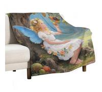 Ancient Tree Flower Fairy Soft Throw Blanket for Couch Lightweight Flannel Blanket for Sofa Couch Throw Bed Warm Cozy Decorative Blankets Fall Winter Decor 40"x50"