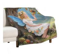 Ancient Tree Flower Fairy Soft Throw Blanket for Couch Lightweight Flannel Blanket for Sofa Couch Throw Bed Warm Cozy Decorative Blankets Fall Winter Decor 60"x80"