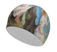 Ancient Tree Flower Fairy Swim Cap for Adult Lightweight Fabric Swim Cap Comfortable Swim Hat High Elasticity Swimming Caps Hat