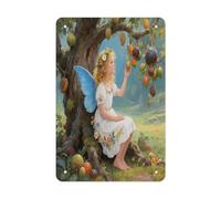 Ancient Tree Flower Fairy Tin Sign Vintage Funny Metals Sign Wall Decor Retro Metal Poster Wall Decoration Iron Metals Plate Art Metal Signs Poster for Indoor Outdoor Wall Decor