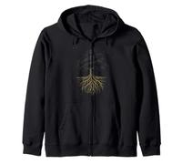 Ancient Tree of Life Roots Spiritual Nature Vintage Graphic Zip Hoodie