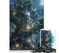 Ancient Tree Spirit Jigsaw Puzzles1000 Pieces Brain Recall Game Premium Laser Cut Quality Absorbing Activity for Quiet Nights (38x52cm)