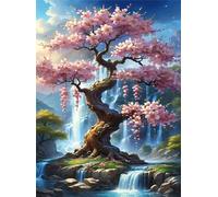 Ancient Tree Waterfall 500 Piece Jigsaw Puzzles for Adults, Fun jigsaw puzzles 500 pieces, Challenging Puzzle Perfect for Game Nights, Finished Puzzle Size is 52x38cm