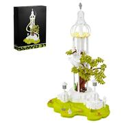 Ancient Tree White Pavilion Mini Building Set, 1566PCS Creative Architecture Model Toys, Plant Gazebo Constructions Building Bricks Kit, Ideas Gifts for Kids Adults