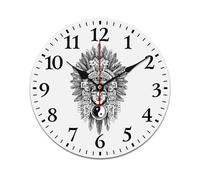 Ancient Tribal Mask Yin And Yang Round Clocks Colorful Frameless Wall Clock Easy To Read Quartz Clocks For Kitchen Home School 25Cm
