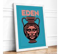Ancient Vessel Eden Art Deco Framed Wall Art Print A2 (59.4×42cm) White, Wall Decor for Living Room, Bedroom, Office & Home, Ready to Hang, Art Gift