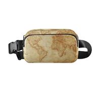 Ancient Vintage Map Stylish Fanny Pack Waist Bag for Women Men Teens Multipurpose Chest Belt Bum Bag with Adjustable Strap for Workout Running Hiking