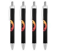 Ancient Warrior Cute Retractable Ballpoint Pen 0.5 Mm Fine Smooth Writing for Home Office Black 4 PCS AS PIC 3