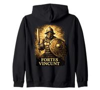Ancient Warrior Gladiator with Latin Motto Roman Style Art Zip Hoodie