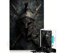 Ancient Warrior Helmet And Weapons 1000-piece Jigsaw Puzzles Brain Fun Training Seamless Fit Precise Pieces Fascinating Hobby for Idle Moments (38x26cm)