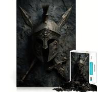 Ancient Warrior Helmet And Weapons Jigsaw Puzzle 1000 Logic Thinking Play Expert Cutting Craftsmanship Quiet Time Mind Exercise at Home (38x52cm)