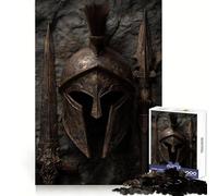 Ancient Warrior Helmet And Weapons Jigsaw Puzzle 1000 Piece for Adults Strategic Think Peaceful Escape Precise Fit Lovely Gift (38x26cm)