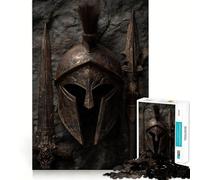 Ancient Warrior Helmet And Weapons Teenagers 1000 Pieces Puzzle Memory Fun Game Clean Cut Sturdy Components Portable Travel Friendly Fun Game (50x75cm)
