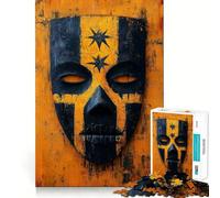 Ancient Warrior Mask 1000 Piece Teenager Puzzles Cognitive Train Game Zero Gap Compact Fun for Family Game Time (38x26cm)