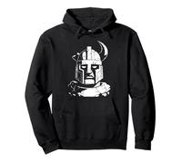 Ancient Warrior Mask Stone Face Pullover Hoodie