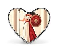 Ancient Wisdom And War Athena Badge Heart Shape Cute Brooch Pins Button Badges for Backpack Jackets Hats Decor