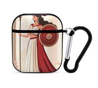 Ancient Wisdom And War Athena Earphone Case Cover Compatible with AirPods 1&2 Shockproof Bluetooth Headset Case Black-style