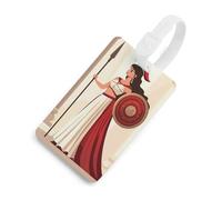 Ancient Wisdom and War Athena Luggage Tag for Suitcase Cute ID Tags Travel Baggage Identifier Labels White-Style