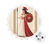 Ancient Wisdom and War Athena Magnetic Beer Bottle Opener Funny Fridge Sticker for Refrigerator Decor White-Style