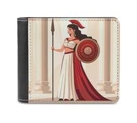 Ancient Wisdom and War Athena Men's Bifold Wallet Slim Cash Card Holder Leather Purse