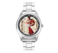 Ancient Wisdom and War Athena Men's Casual Watch with Stainless Steel Strap Alloy Quartz Wrist Watches