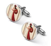 Ancient Wisdom And War Athena Shirt Cufflinks Round Cuff Links for Business Wedding Party Father's Day Gift 2.0cm