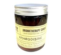 Aphrodisiac Aromatherapy Amber Jar Candle - Ylang Ylang and Patchouli Essential Oil 100% Soy Wax