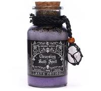 Ancient Wisdom Bath Spell Potion, Cleansing Ritual, Lavender & Herbs, Himalayan Salt with Essential Oils, Crystal Amulet