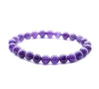 Ancient Wisdom Bracelet Power Chakra/Stretchy/Natural Stone 8 mm - for Your Well-Being - Amethyst