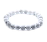 Ancient Wisdom Bracelets Power Chakra/Stretchy/Natural Stone 8 mm - for Your Well-Being - White Jasper