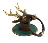 Ancient Wisdom Brass Door Knocker - Stags Head