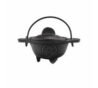 Ancient Wisdom Cast Iron Cauldron, Perfect for Witchcraft, Energy Spells, Halloween Altar, Pagan, and Wiccan Rituals (Pentagon, 5x9cm)