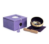 7 Chakra Singing Bowl Gift Boxed Set with Wooden Striker and Mat/Cushion Mindfulness Meditation Yoga (Crown)