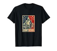 Ancient Wisdom Confucius Scholar Academy Value Graphic T-Shirt, Men, Black, S