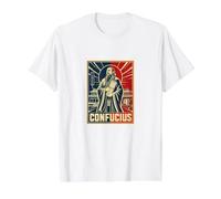Ancient Wisdom Confucius Scholar Academy Value Graphic T-Shirt, Men, White, L