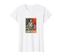 Ancient Wisdom Confucius Scholar Academy Value Graphic T-Shirt, Women, White, XL