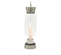 Ancient Wisdom Crystal Infused Glass Water Bottle with Rose Quartz Obelisk, 500 ml, Glass and Stainless Steel, Dishwasher Safe