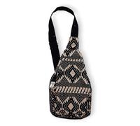 Ancient Wisdom Desert Loom Crossbody Bag, Teardrop Silhouette, Black and Sand, 40cm x 20cm, Jacquard Cotton-Viscose, Tribal Geometric Pattern, Zip Closure, Adjustable Strap