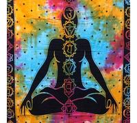 Ancient Wisdom Double Cotton Bedspread + Wall Hanging - Chakra Buddha