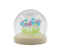 Ancient Wisdom Floral Glow Garden Dome, 20 Multi Tulips, MDF and Glass, LED, USB, 100x95 cm