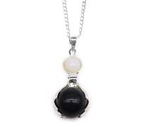 Ancient Wisdom Gemstone Healing Hands Pendant - Black Agate GPJ-15 Brand, one size, Metal, Not a gemstone