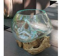 Ancient Wisdom Hand-blown Molten Glass on Wood - Small